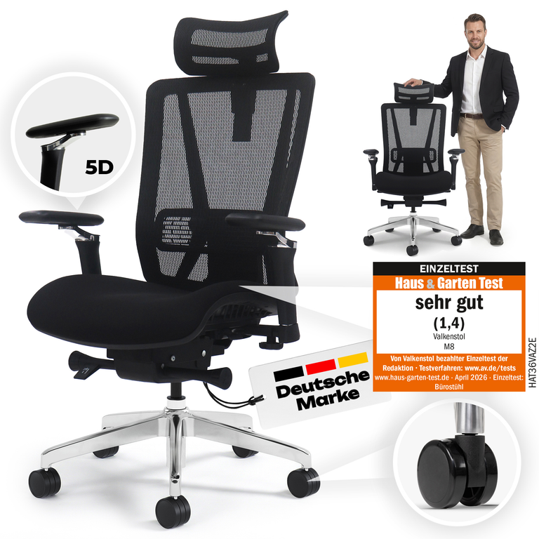 Bürostuhl ergonomisch M8 sehr gut in Haus und Garten Test