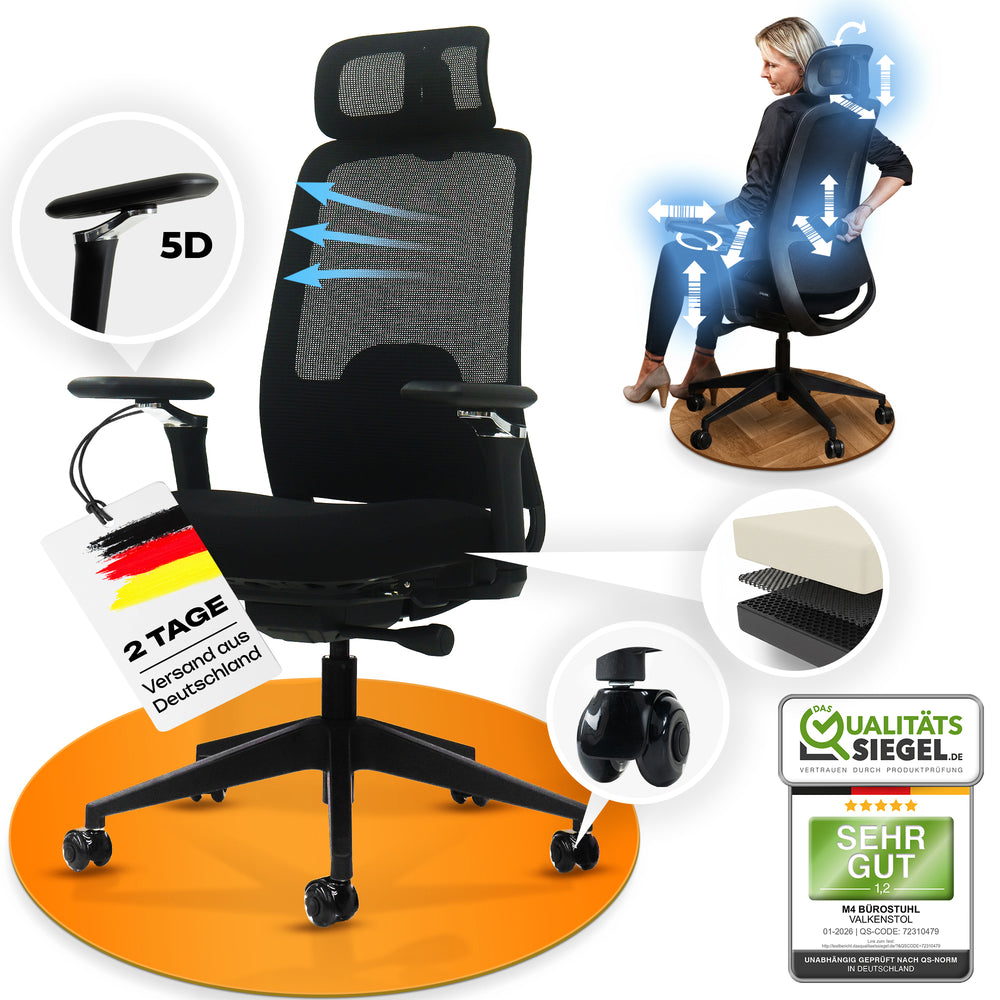 VALKENSTOL M4 - Bürostuhl ergonomisch, modern und stylish
