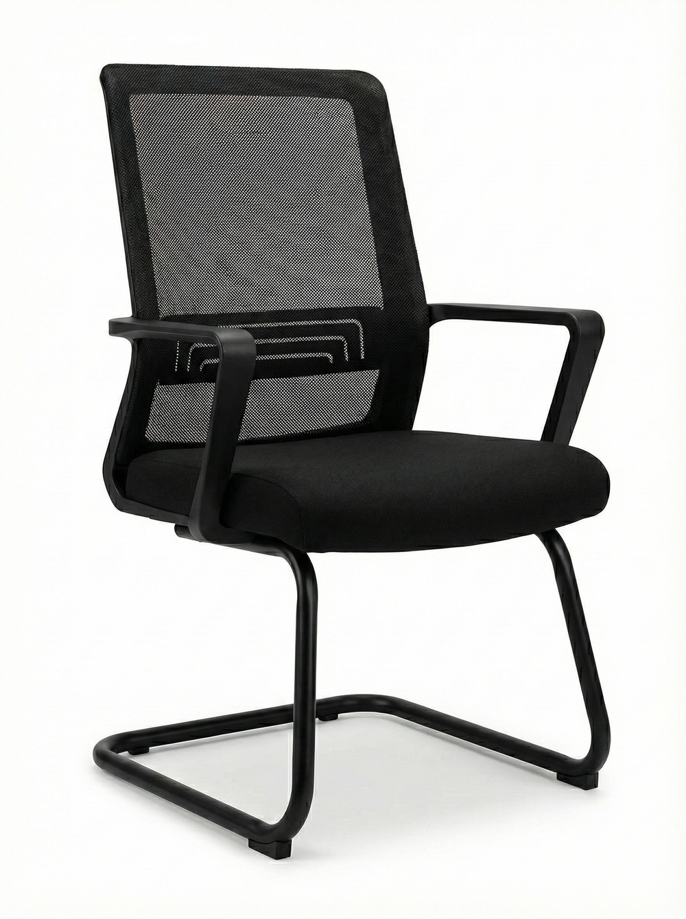 VALKENSTOL K1 -  Konferenzstuhl Freischwinger Schwarz mit Armlehne