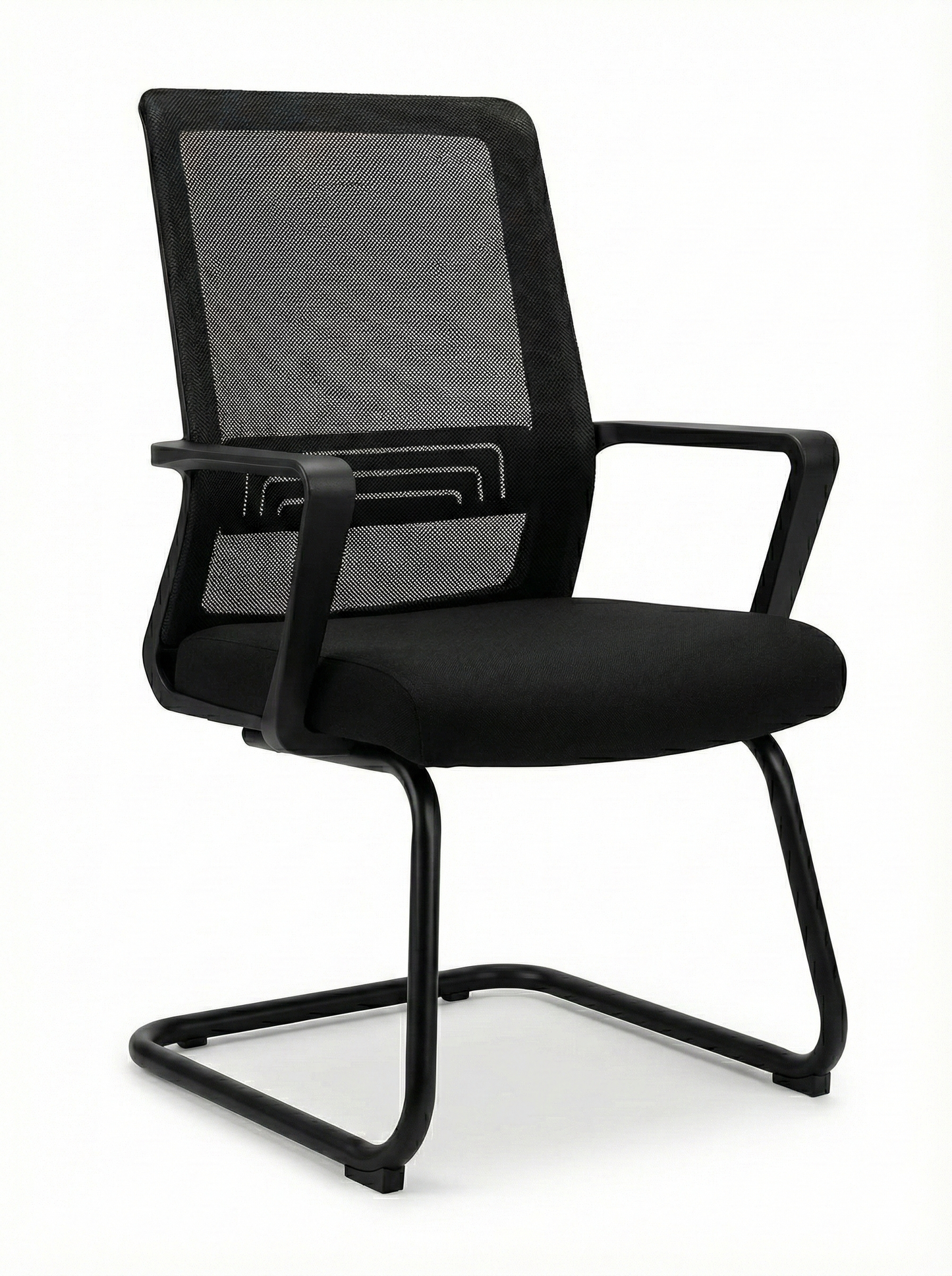 VALKENSTOL K1 -  Konferenzstuhl Freischwinger Schwarz mit Armlehne