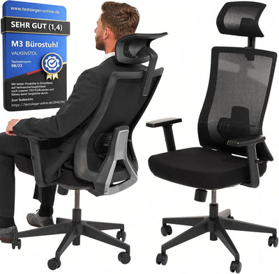 VALKENSTOL M3 - Ergonomischer Bürostuhl Allrounder mit Designanspruch