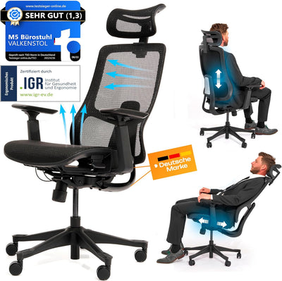 VALKENSTOL M5 - Ergonomischer Bürostuhl auch für große Nutzer