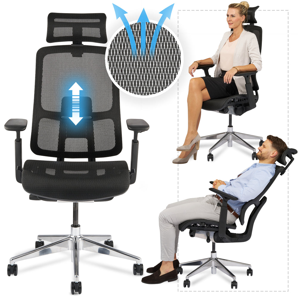 VALKENSTOL M6 - Premium Ergonomischer Bürostuhl bis 1,95 m