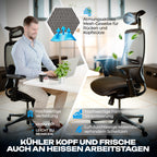 VALKENSTOL M5 ergonomischer Bürostuhl mit Kopfstütze und Mesh-Rücken