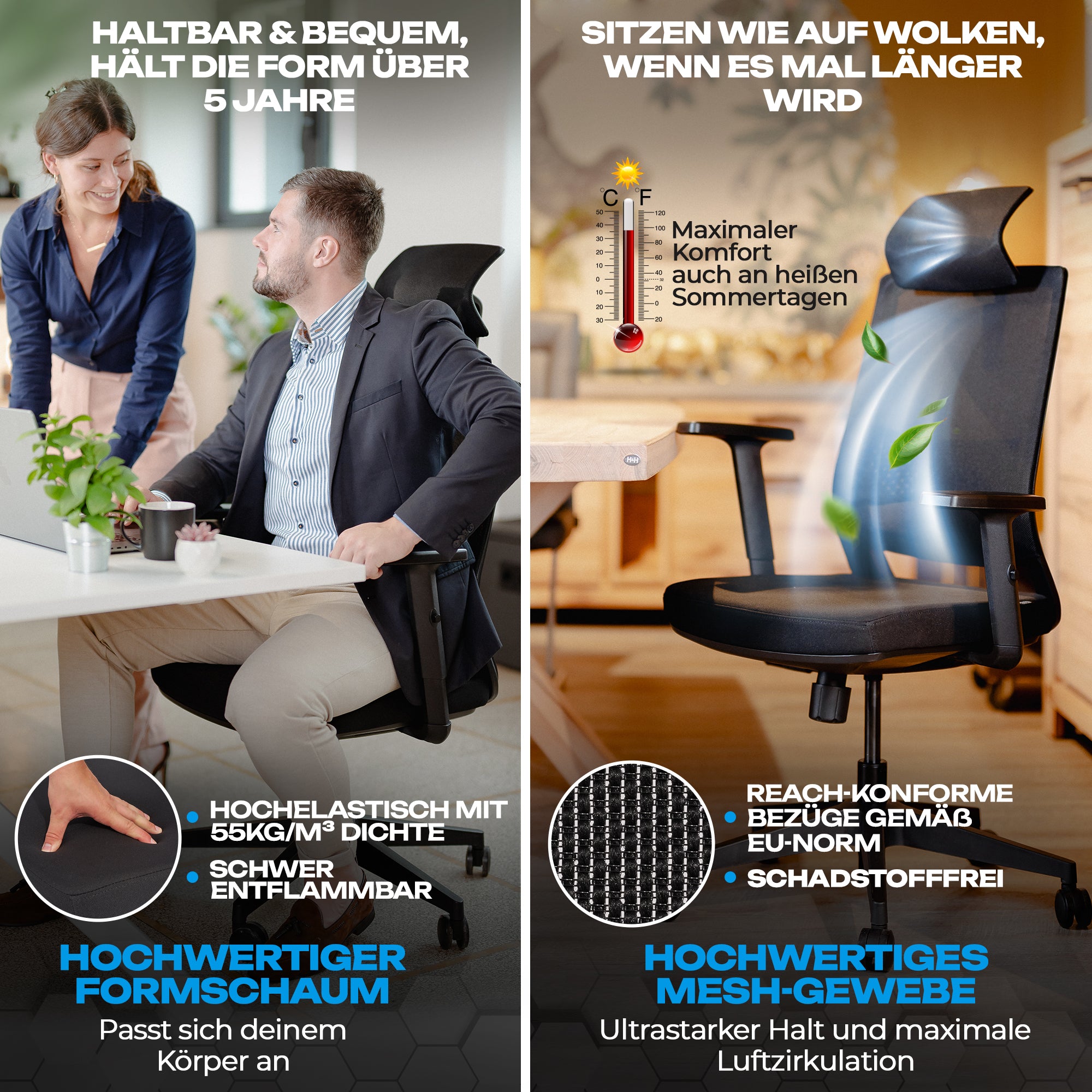 VALKENSTOL M2 - Bürostuhl Ergonomisch Testsieger bis 200 €