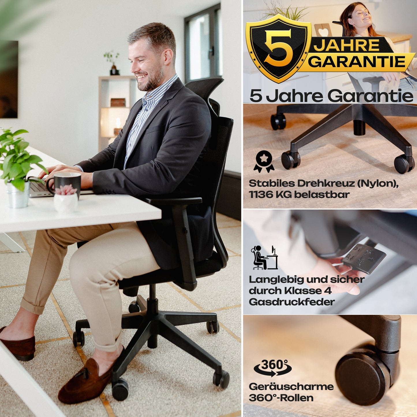 VALKENSTOL M2 - Testsieger Bürostuhl Ergonomisch unter 200 € für Büro & Homeoffice
