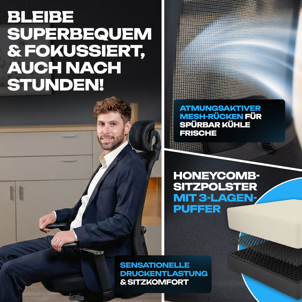 Honeycomb-Sitzpolster mit Sandwich-Puffer des VALKENSTOL M4 mit Kopfstütze