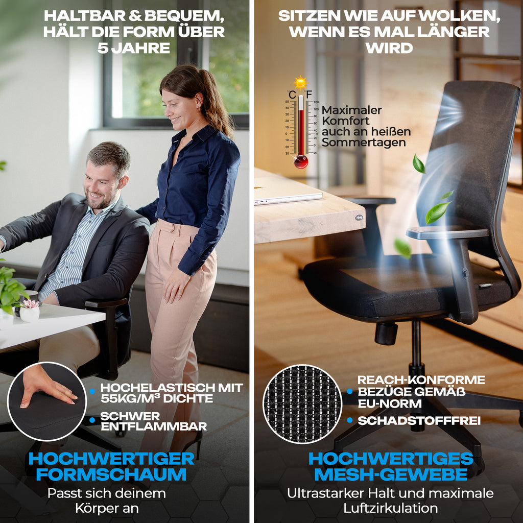Haltbarer und robuster VALKENSTOL M2 mit hochwertigem Mesh-Gewebe für hohen Komfort ohne Schwitzen