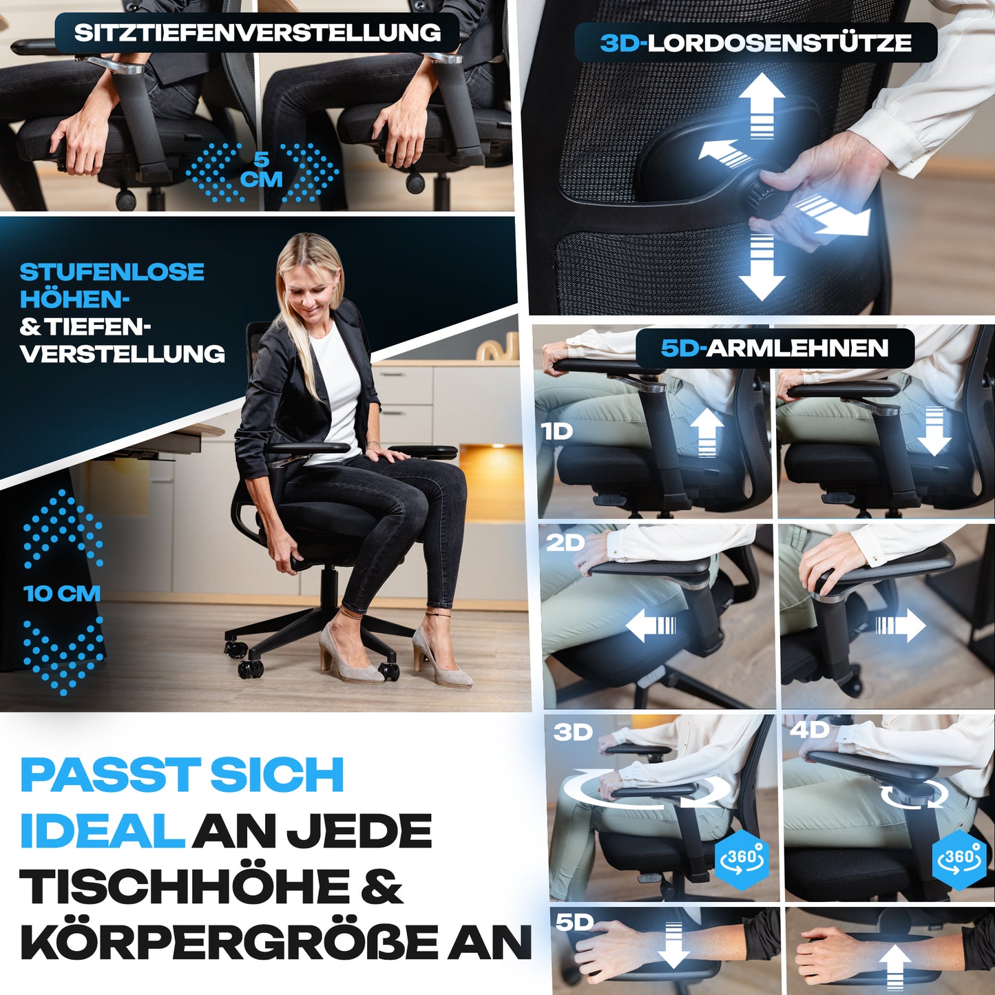 VALKENSTOL M4 - Bürostuhl ergonomisch, modern und stylish