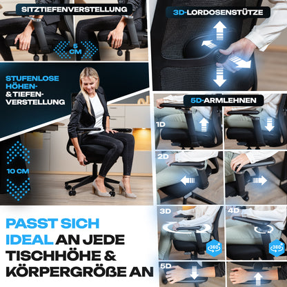 VALKENSTOL M4 - Bürostuhl ergonomisch, modern und stylish