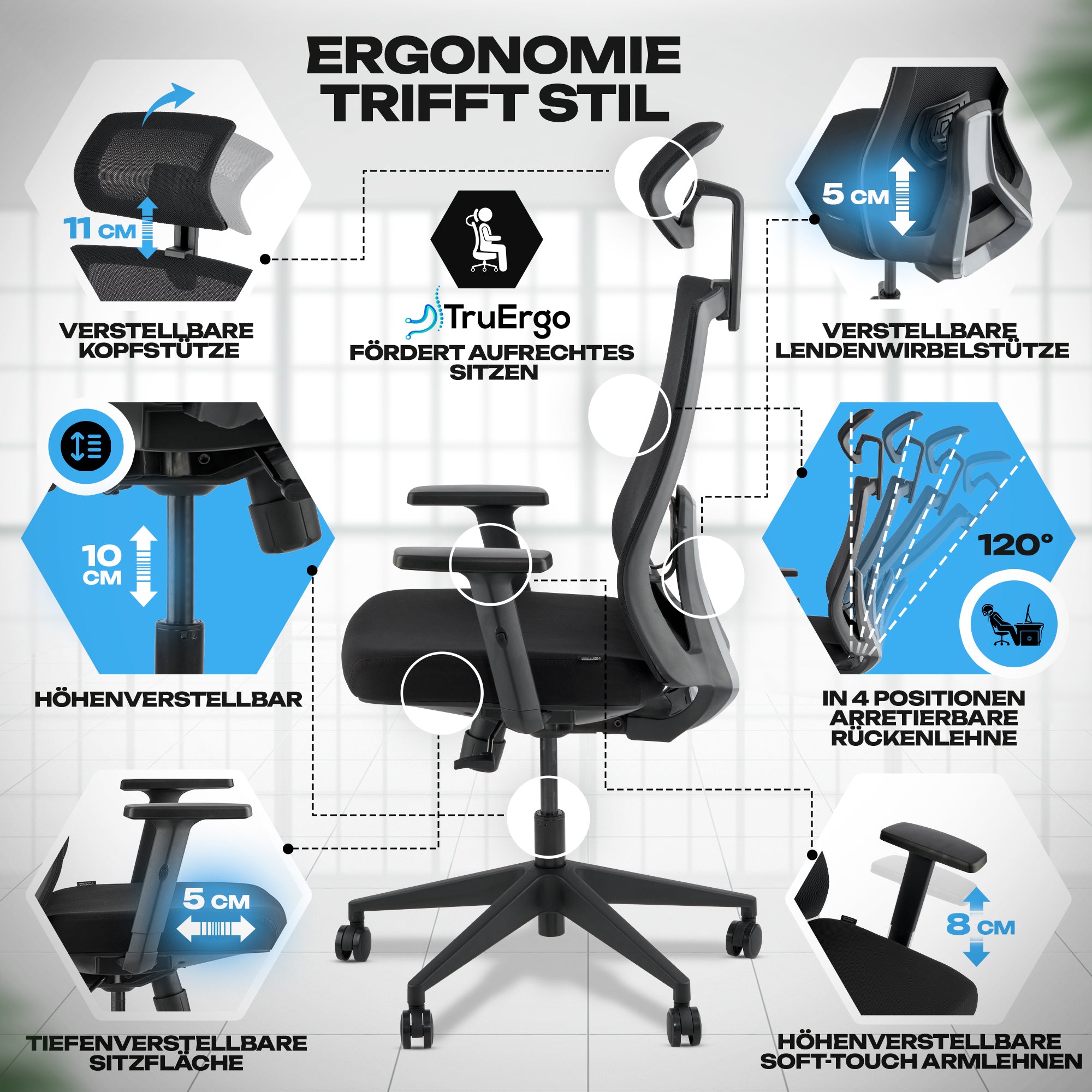 VALKENSTOL M3 - Ergonomischer Bürostuhl Allrounder mit Designanspruch