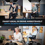 VALKENSTOL M4 mit Kopfstütze im Einsatz in Büro, Homeoffice, Meeting und beim Lernen
