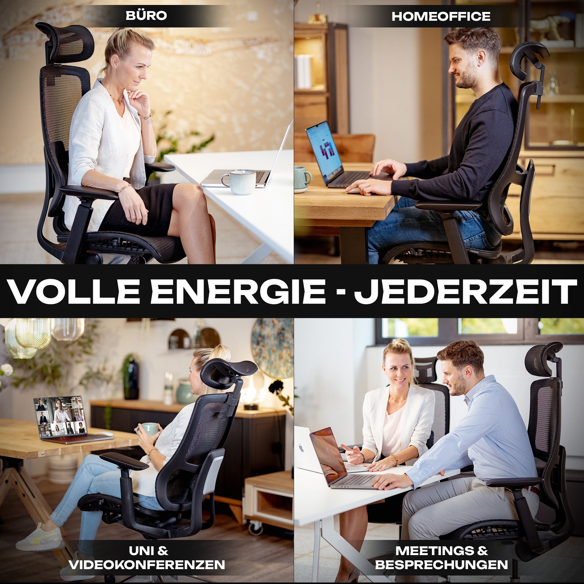VALKENSTOL M6 - Premium Ergonomischer Bürostuhl bis 1,95 m
