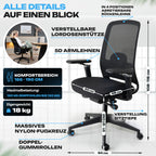 VALKENSTOL M4 - Bürostuhl ergonomisch, modern und stylish