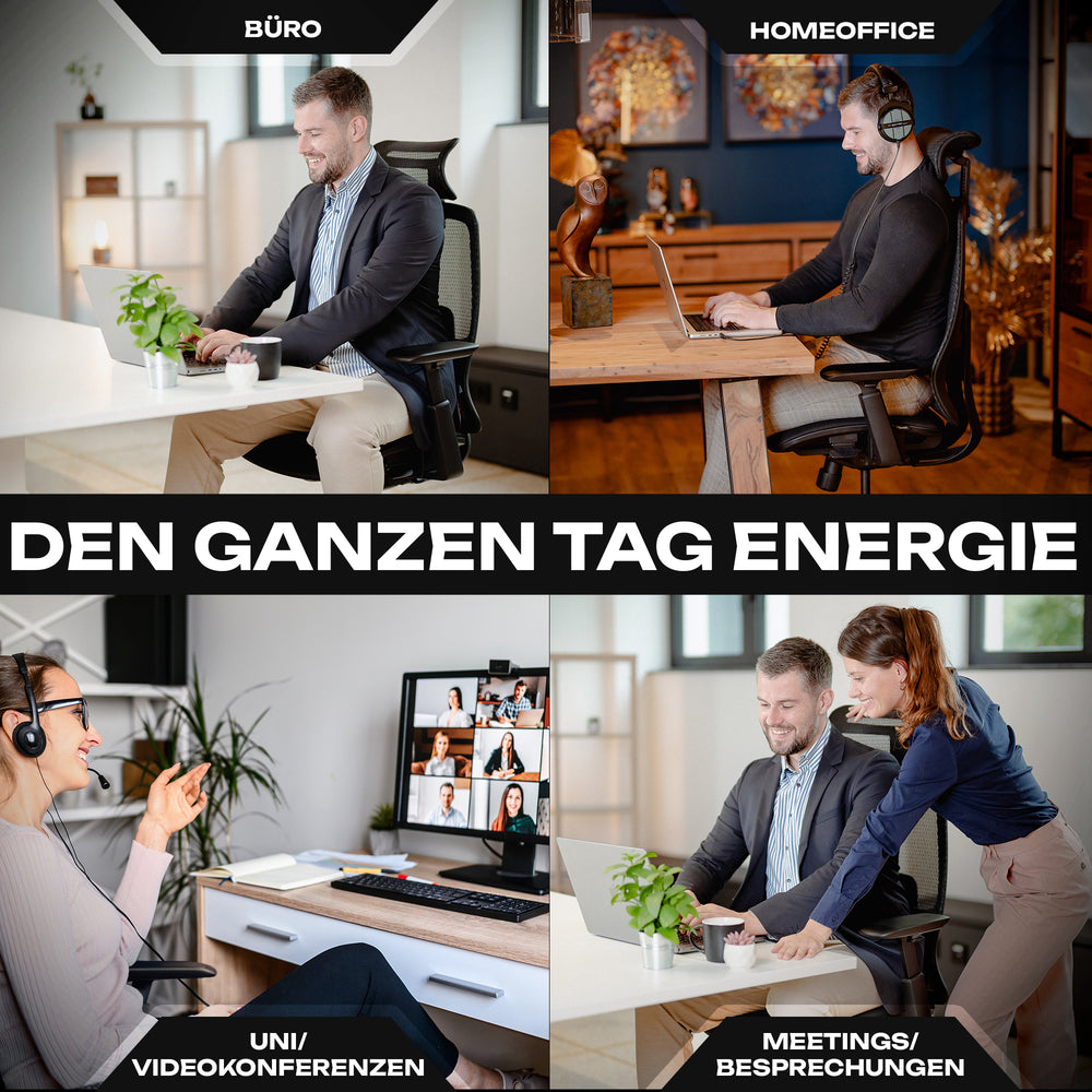 VALKENSTOL M5 ergonomischer Bürostuhl mit Kopfstütze für große Nutzer