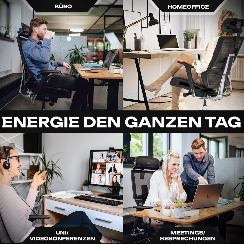 VALKENSTOL M7 - High-End Business Bürostuhl mit adaptiver Lordosenstütze