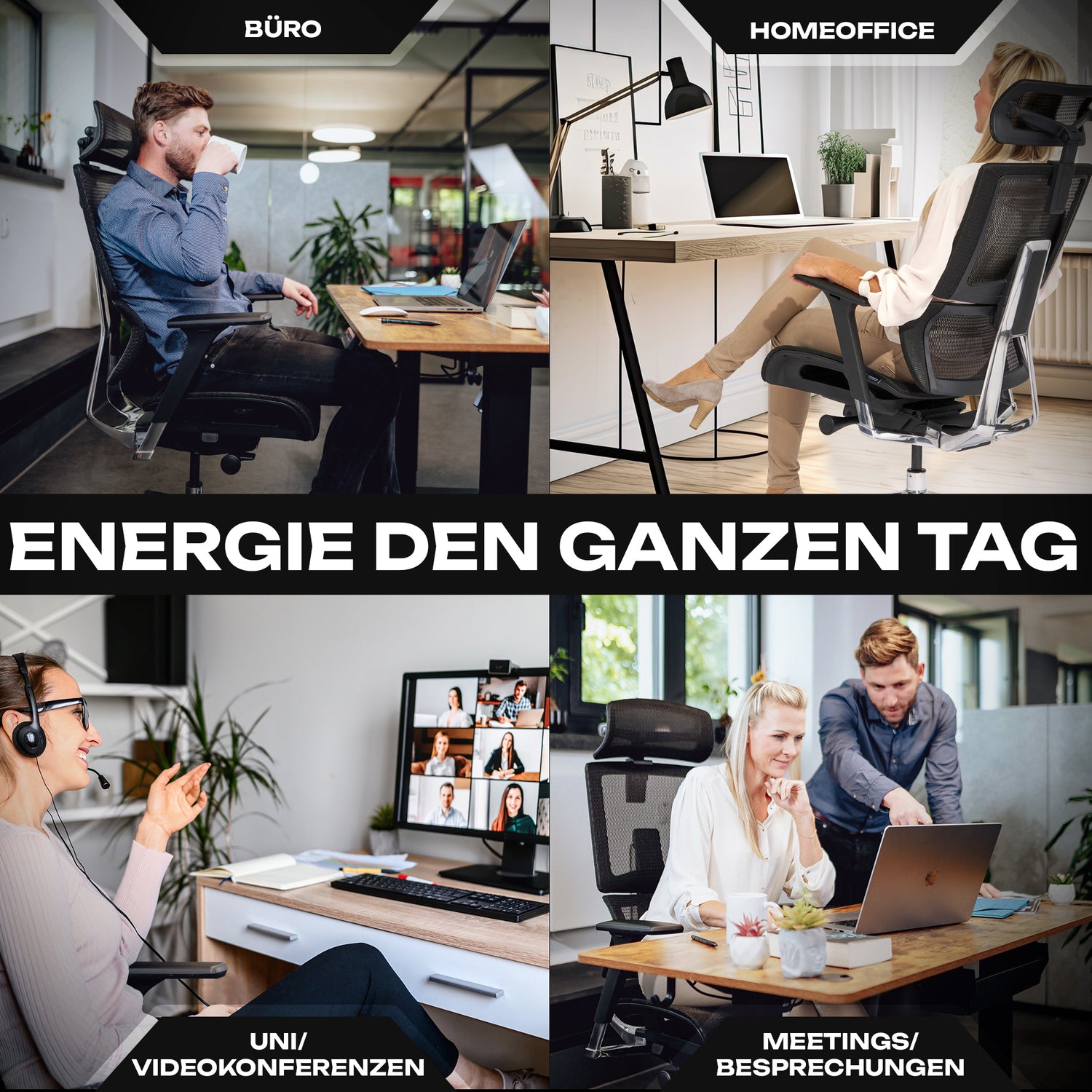 VALKENSTOL M7 - High-End Business Bürostuhl mit adaptiver Lordosenstütze