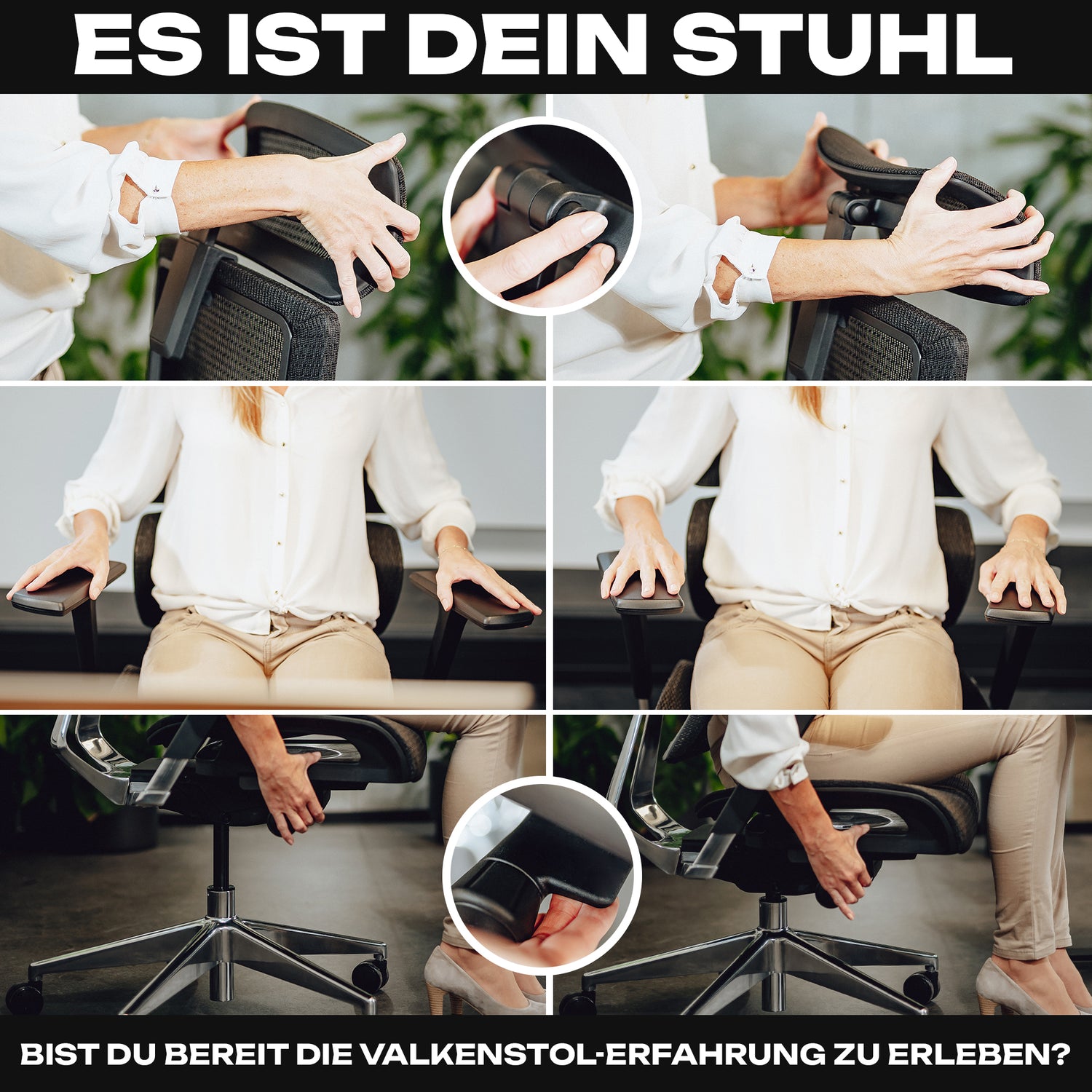 VALKENSTOL M7 - High-End Business Bürostuhl mit adaptiver Lordosenstütze