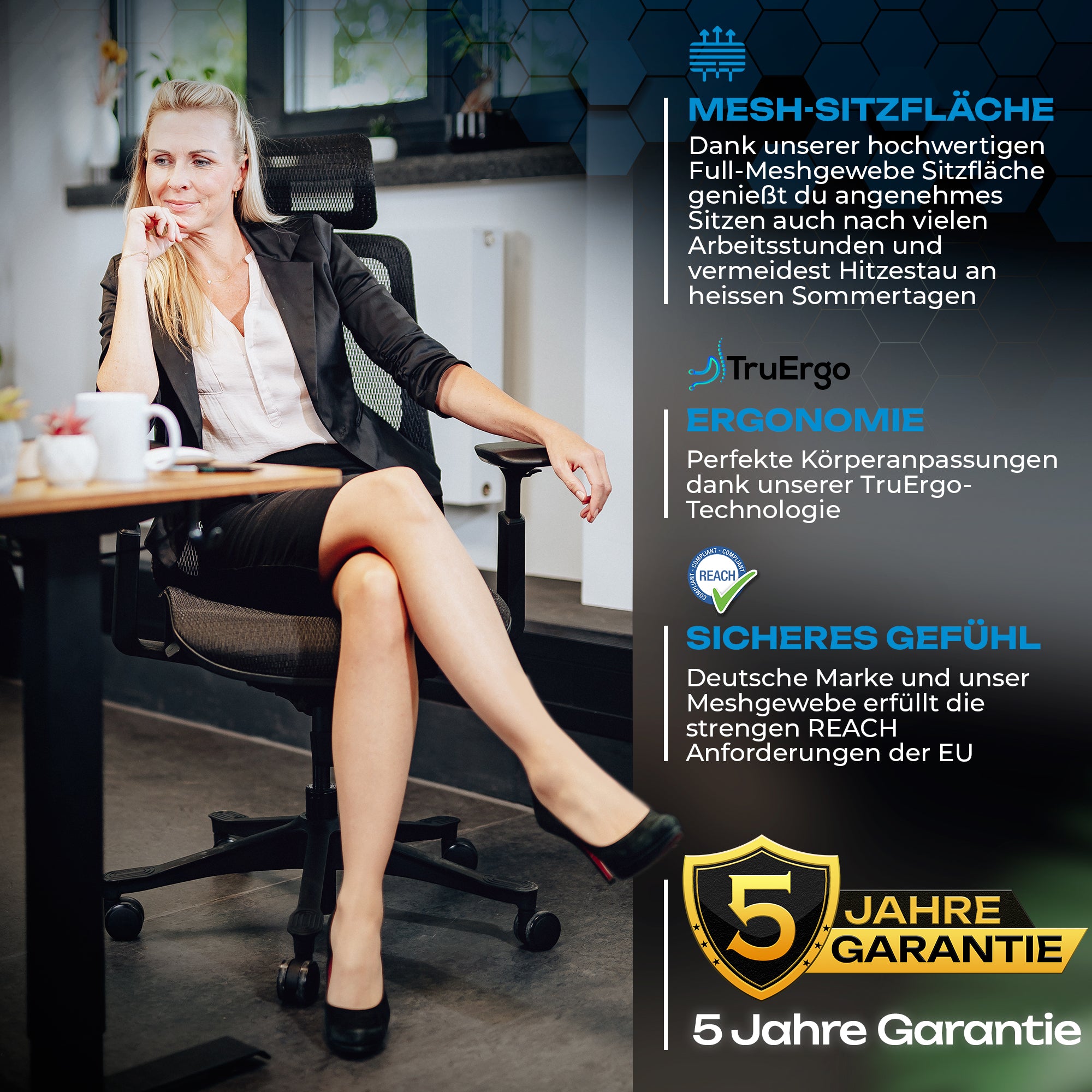 VALKENSTOL M5 - Ergonomischer Bürostuhl auch für große Nutzer