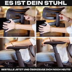 Detailansichten des VALKENSTOL M6 Bürostuhls mit Armlehnen und Mechanik