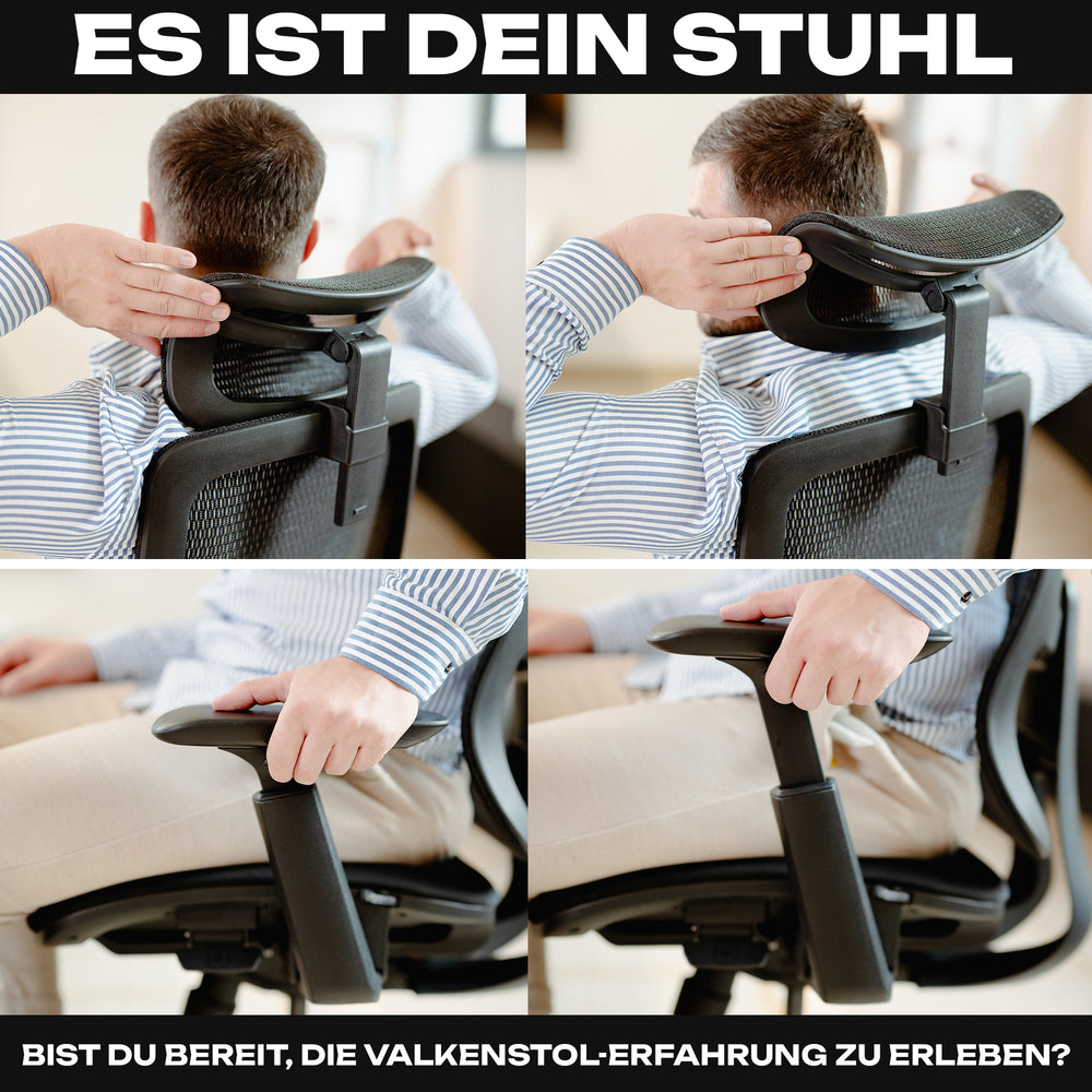 VALKENSTOL M5 ergonomischer Bürostuhl für große Nutzer in Schwarz