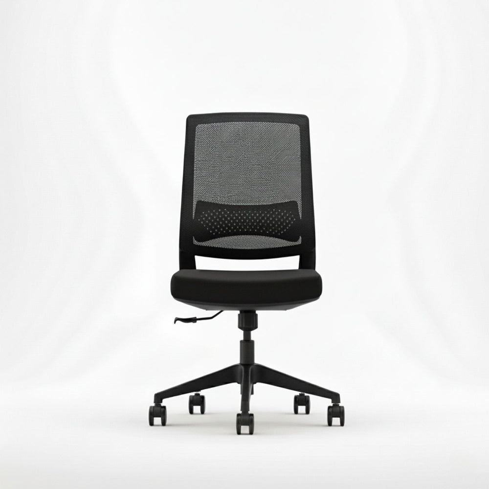 VALKENSTOL M2 ergonomischer Bürostuhl in Schwarz ohne Armlehnen, Frontansicht