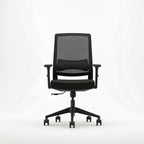 VALKENSTOL M2 ergonomischer Bürostuhl in Schwarz ohne Kopfstütze, Frontansicht