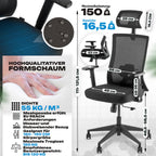 Technische Daten des VALKENSTOL M3 Komfort mit Formschaum-Sitz, belastbar bis 150 kg