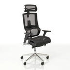 VALKENSTOL M7 ergonomischer Bürostuhl in der Seitenansicht mit Aluminium-Fußkreuz und adaptiver Lordosenstütze