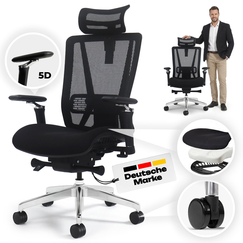 VALKENSTOL M8 - Premium Ergonomischer Bürostuhl Für Große Nutzer Bis 2,00 Meter
