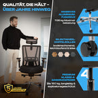 VALKENSTOL M8 - Premium Ergonomischer Bürostuhl Für Große Nutzer Bis 2,00 Meter