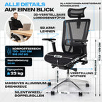 VALKENSTOL M8 - Premium Ergonomischer Bürostuhl Für Große Nutzer Bis 2,00 Meter