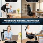 VALKENSTOL M8 - Premium Ergonomischer Bürostuhl Für Große Nutzer Bis 2,00 Meter