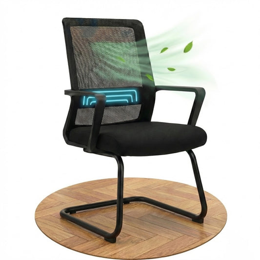 VALKENSTOL K1 -  Konferenzstuhl Freischwinger Schwarz mit Armlehne